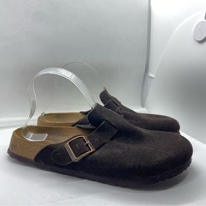 Betula by Birkenstock Boston Brown Leather Suede Clogs Mens Size 8